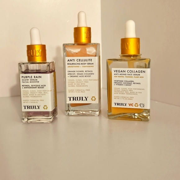 LOT 3x Truly Beauty Serums - Purple Rain Anti Cellulite Vegan Collagen Body Face - Picture 7 of 8